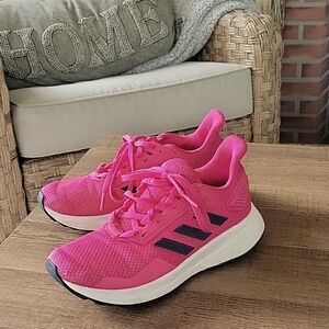 Adidas Duramo Girls Size 4 Sneakers Gym Running Training Activewear Pink‎ Navy